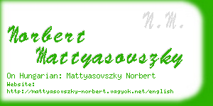 norbert mattyasovszky business card